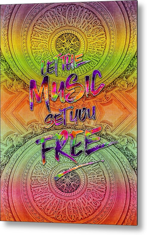 Let The Music Set You Free Metal Print featuring the photograph Let the Music Set You Free Rainbow Opera Garnier Paris by Beverly Claire Kaiya