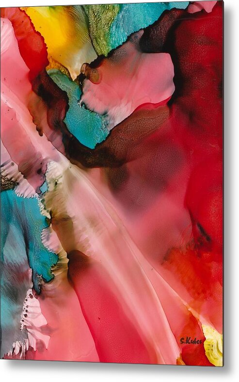 Abstract Metal Print featuring the painting Light From Above by Susan Kubes