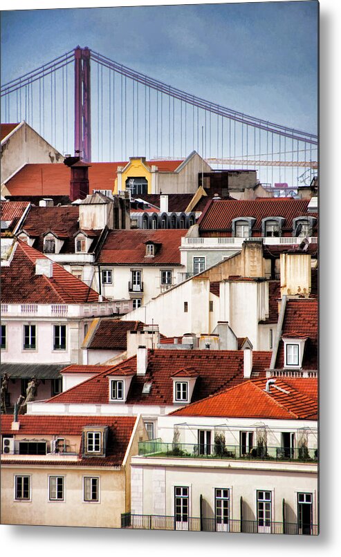 Europe Metal Print featuring the photograph Lisbon Rooftops by Dennis Cox