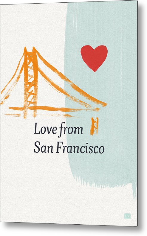 Love Metal Print featuring the painting Love From San Francisco- Art by Linda Woods by Linda Woods