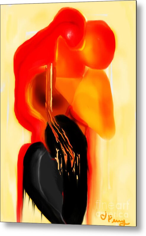 Abstract Metal Print featuring the digital art Love Slipping Away by D Perry