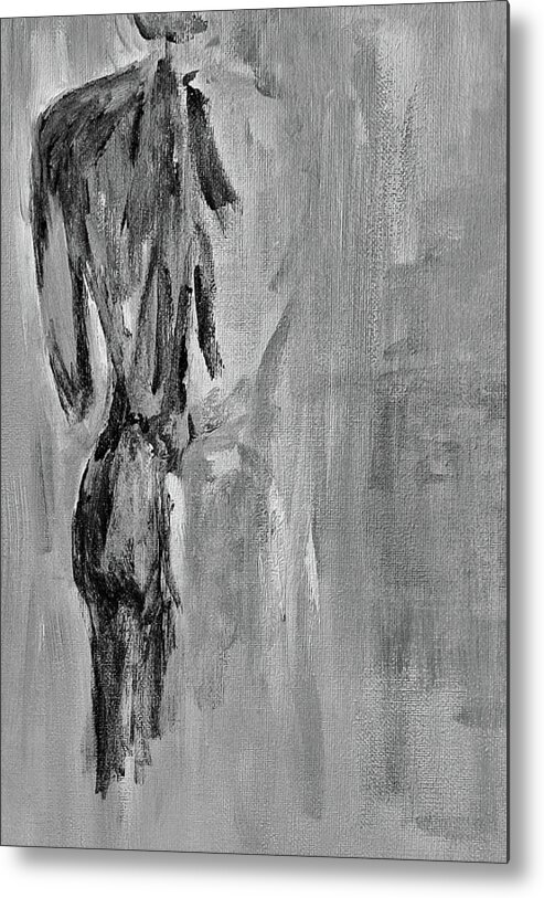 Male Nude Metal Print featuring the painting Male Nude 3 by Julie Lueders 