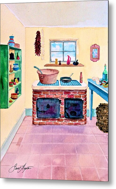 Mexico Metal Print featuring the painting Mamacita's Kitchen by Frank SantAgata