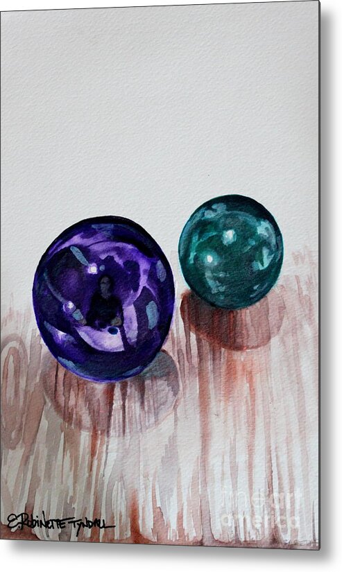 Marbles Metal Print featuring the painting Marbles of My Reflection by Elizabeth Robinette Tyndall