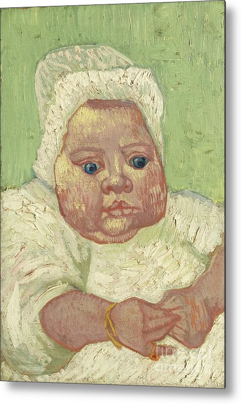 Vincent Van Gogh 1853 - 1890 Le B�b� Marcelle Roulin. Beautiful Little Baby Metal Print featuring the painting Marcelle Roulin by MotionAge Designs