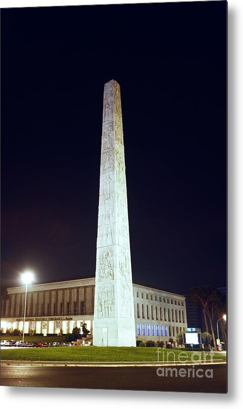 Roma Metal Print featuring the photograph Marconi obelisk by Fabrizio Ruggeri
