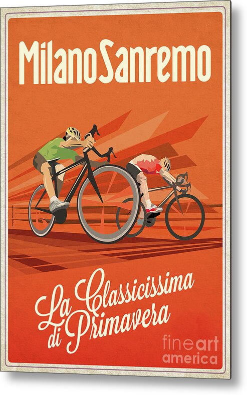 Cycling Metal Print featuring the digital art Milan San Remo by Sassan Filsoof