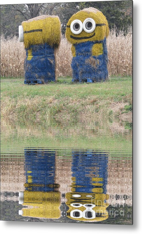  Metal Print featuring the photograph Minions in a Reflection Pool by Kelly Awad