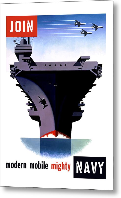 Ww2 Metal Print featuring the painting Modern Mobile Mighty Navy by War Is Hell Store