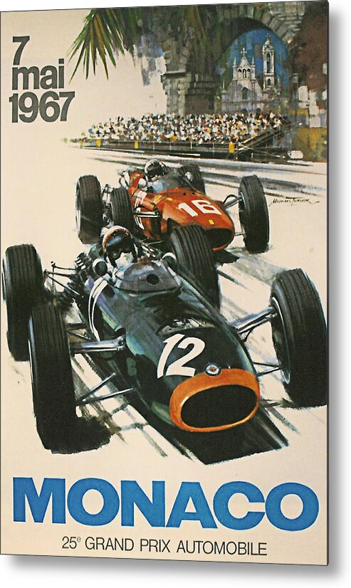 Monaco Grand Prix Metal Print featuring the digital art Monaco Grand Prix 1967 by Georgia Fowler