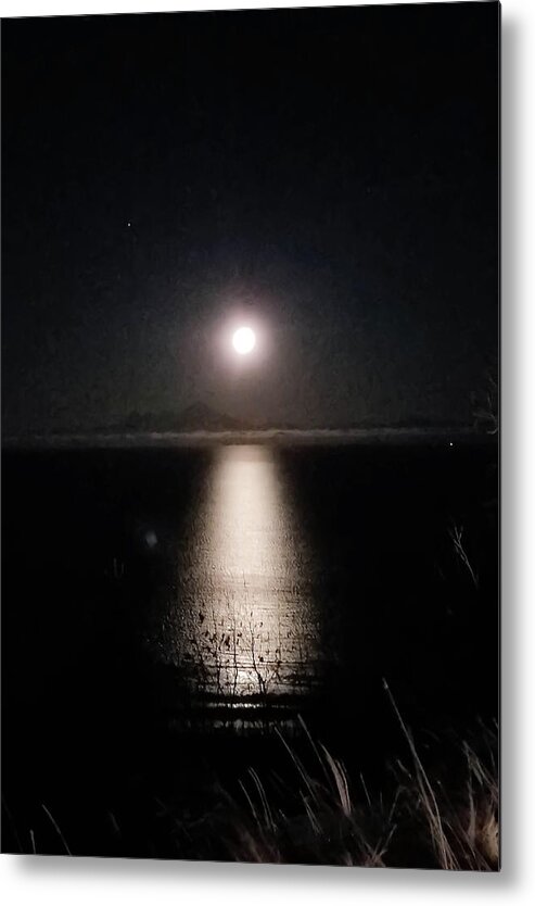 Alaska Metal Print featuring the photograph Moon on Ocean by Britten Adams
