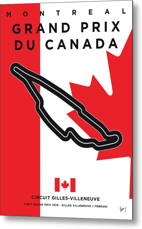 Limited Metal Print featuring the digital art My 2017 Grand Prix De Canada Minimal Poster by Chungkong Art