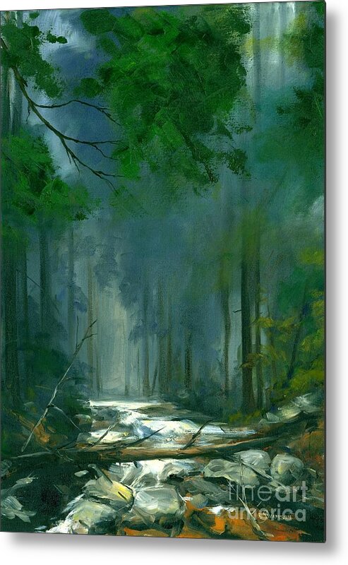 Hazy Metal Print featuring the painting My Secret Place II by Michael Swanson