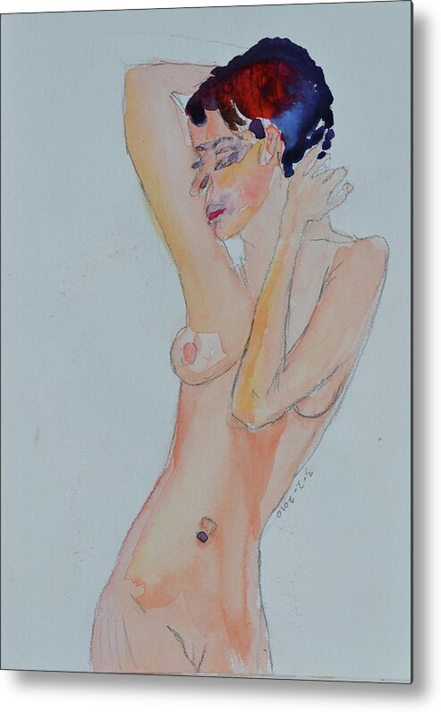 Nude Metal Print featuring the painting Naked Noelle by Beverley Harper Tinsley