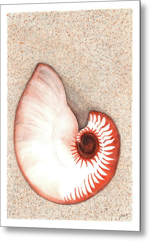 Nautilus Metal Print featuring the painting Nautilus Shell by Hilda Wagner