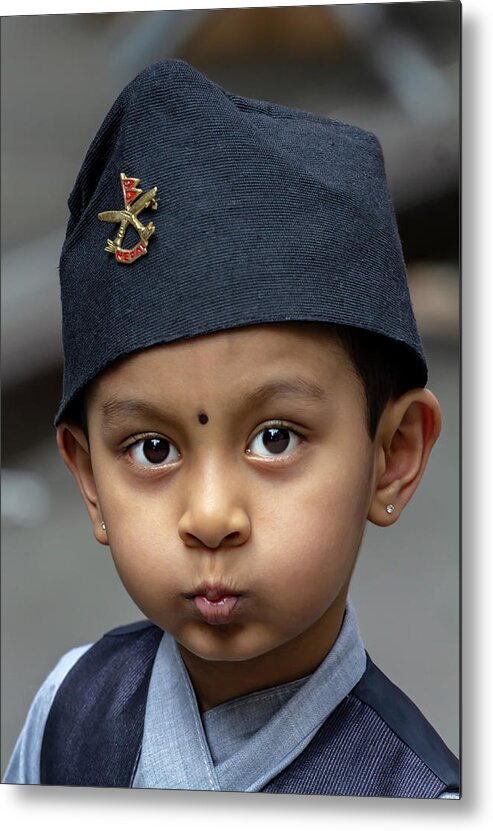 Nepalese Day Nyc 2018 Metal Print featuring the photograph Nepalese Day NYC 2018 Young Boy by Robert Ullmann