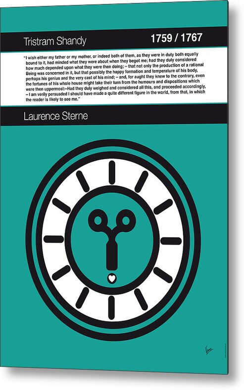 Laurence Metal Print featuring the digital art No019-MY-Tristram Shandy -Book-Icon-poster by Chungkong Art