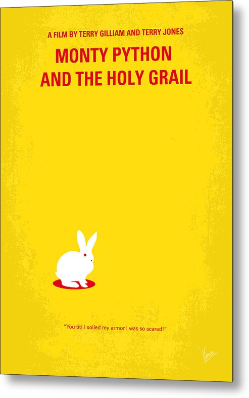 Monty Metal Print featuring the digital art No036 My Monty Python And The Holy Grail minimal movie poster by Chungkong Art