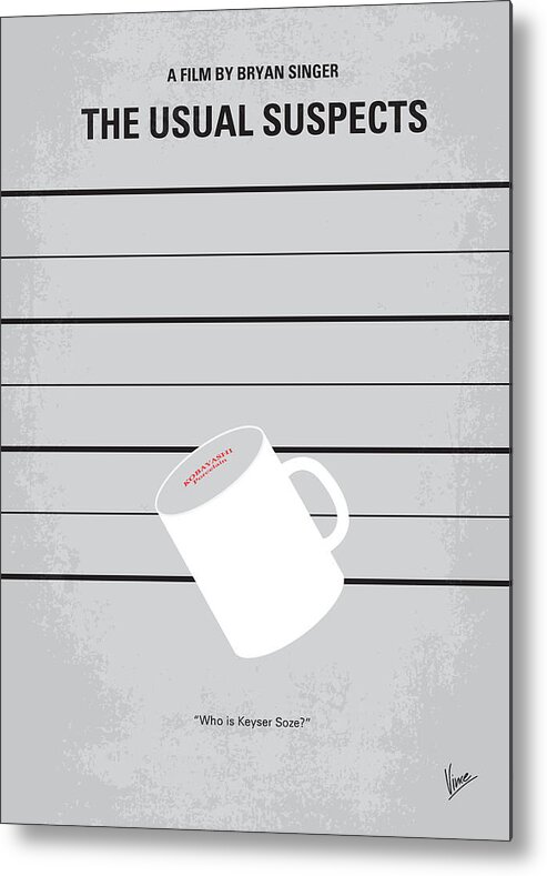 Usual Metal Print featuring the digital art No095 My The usual suspects minimal movie poster by Chungkong Art