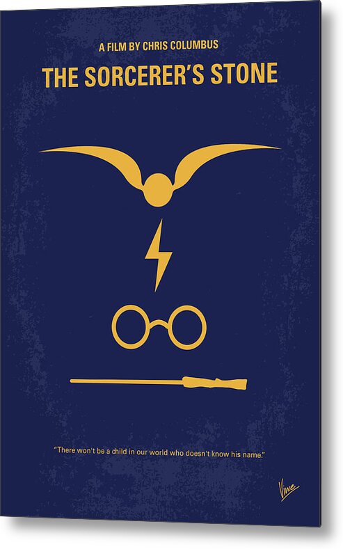 Sorcerers Metal Print featuring the digital art No101-1 My HP - SORCERERS STONE minimal movie poster by Chungkong Art