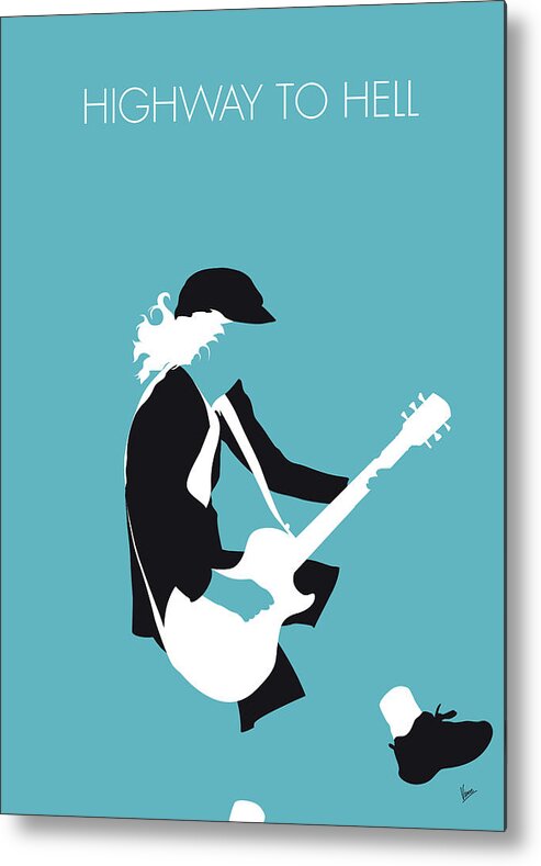 Acdc Metal Print featuring the digital art No125 MY ACDC Minimal Music poster by Chungkong Art