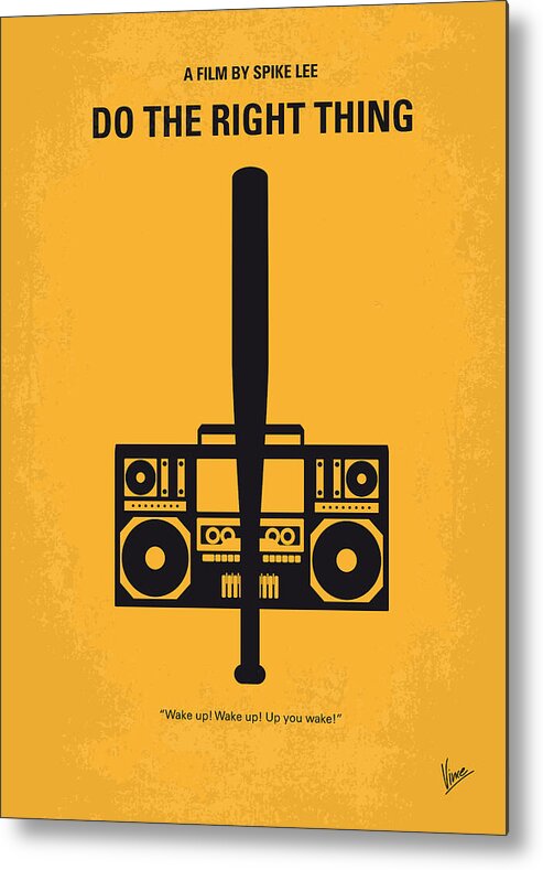 Do The Right Thing Metal Print featuring the digital art No179 My Do the right thing minimal movie poster by Chungkong Art