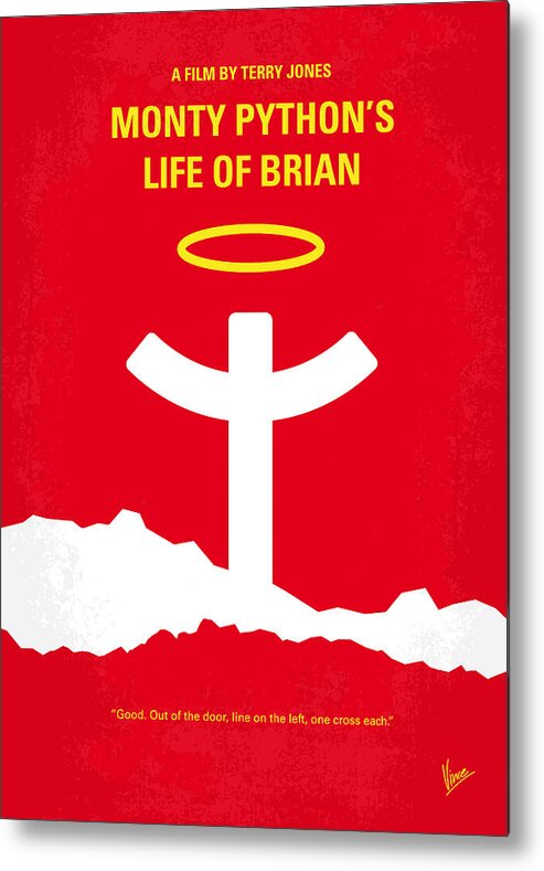 Life Of Brian Metal Print featuring the digital art No182 My Monty Python Life of brian minimal movie poster by Chungkong Art