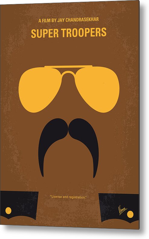 Vermont Metal Print featuring the digital art No459 My Super Troopers minimal movie poster by Chungkong Art