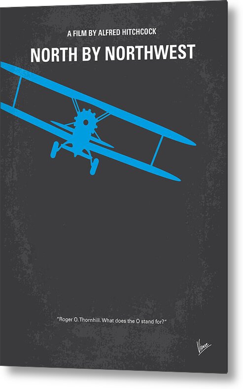 North Metal Print featuring the digital art No535 My North by Northwest minimal movie poster by Chungkong Art