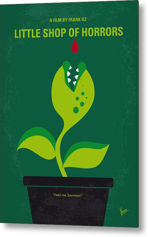 Little Shop Of Horrors Metal Print featuring the digital art No611 My Little Shop of Horrors minimal movie poster by Chungkong Art