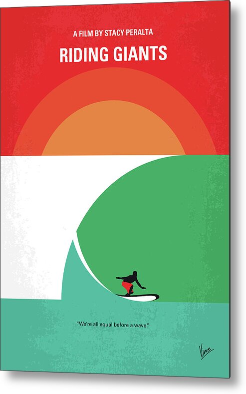 Riding Metal Print featuring the digital art No915 My Riding Giants minimal movie poster by Chungkong Art