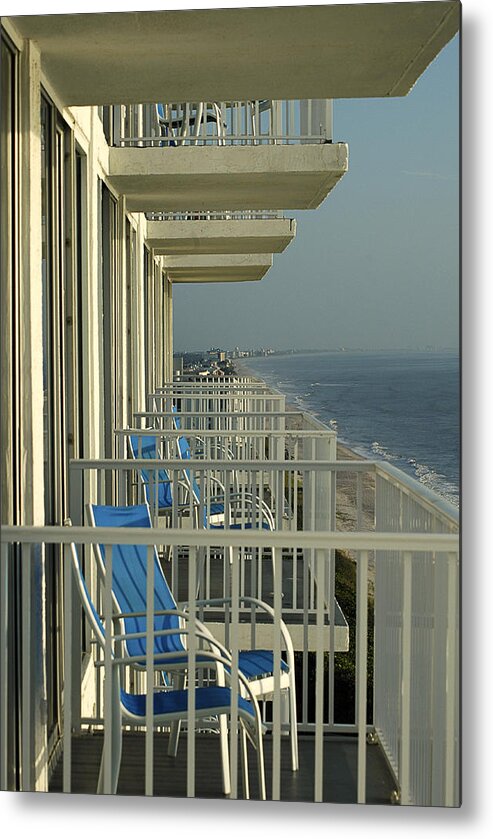 Water Metal Print featuring the photograph Ocean View Balconies - Melbourne FL by Frank Mari