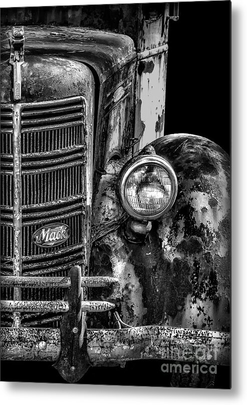 Old Metal Print featuring the photograph Old Mack Truck Front End by Walt Foegelle