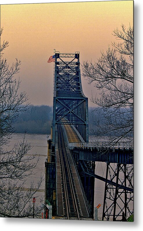 Old Vicksberg Bridge Metal Print featuring the digital art Old Vicksberg Bridge of Mississippi by Bonnie Willis