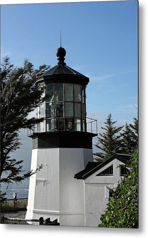 Cape Meares Lighthouse Metal Print featuring the photograph Oregon Lighthouses - Cape Meares Lighthouse by Alexandra Till