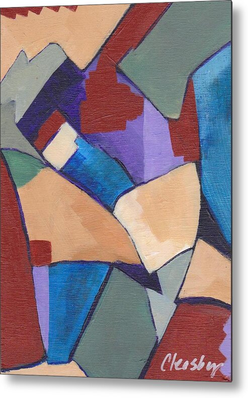 Abstract Metal Print featuring the painting Organic Abstract Series II by Patricia Cleasby