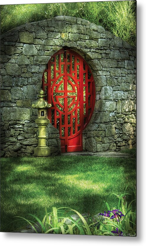 Door Metal Print featuring the photograph Orient - Door - The Moon gate by Mike Savad