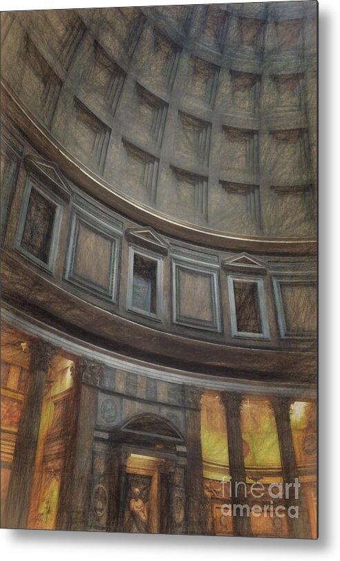 Pantheon Metal Print featuring the digital art Pantheon Interior by HD Connelly