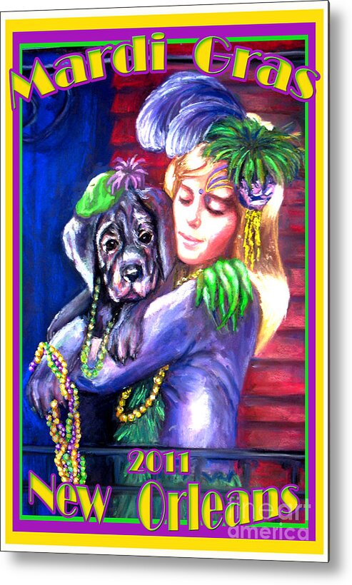 Mardi Gras Poster 2011 Metal Print featuring the pastel Pawdi Gras by Beverly Boulet