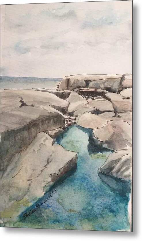 Peggy's Cove Metal Print featuring the painting Peggy's Cove by Sheila Romard