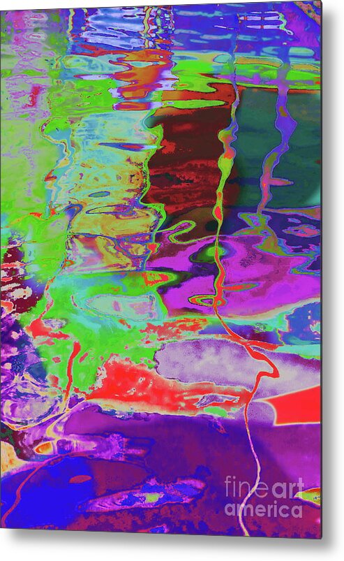 Art Photo Outrageous Colors Abstract Patterns Metal Print featuring the photograph Pool surface reflections by Priscilla Batzell Expressionist Art Studio Gallery