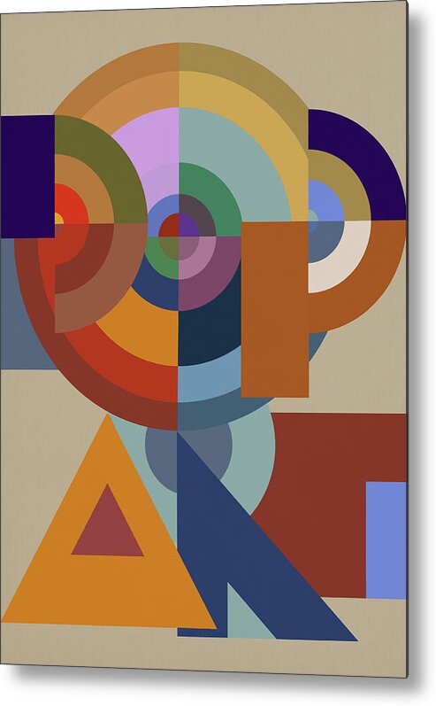 Tencc Metal Print featuring the painting Pop Art Bauhaus - Abstract Graphic Composition by Big Fat Arts