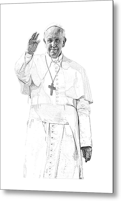 Pope Francis Metal Print featuring the digital art Pope Francis is Here by Garaga Designs