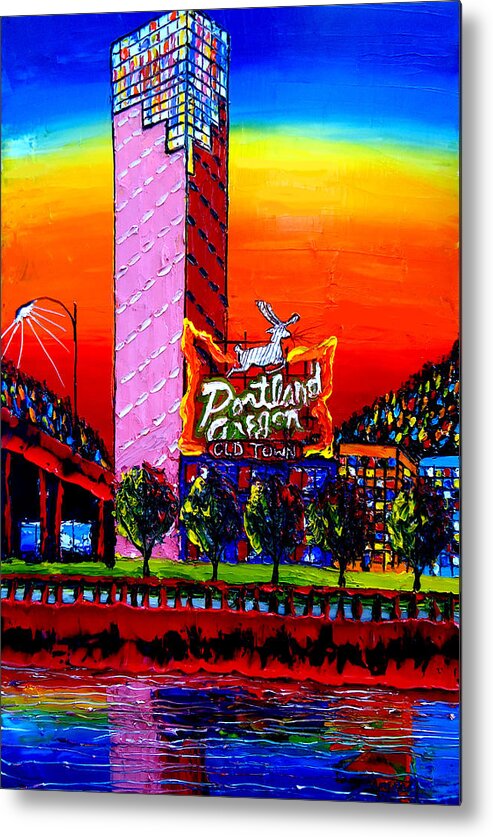  Metal Print featuring the painting Portland Oregon Sign 71 by James Dunbar