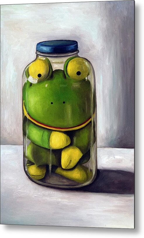 Frog Metal Print featuring the painting Preserving Childhood by Leah Saulnier The Painting Maniac