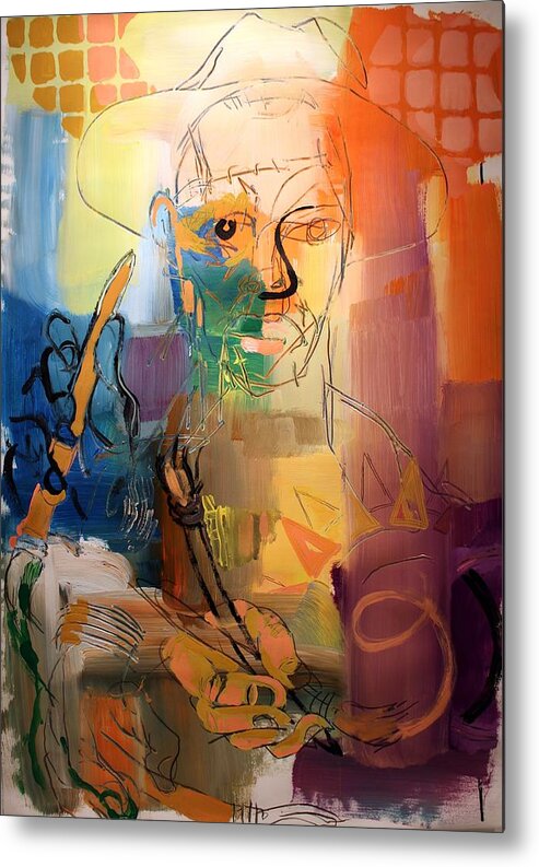 Expressive Metal Print featuring the painting Processing by Aort Reed
