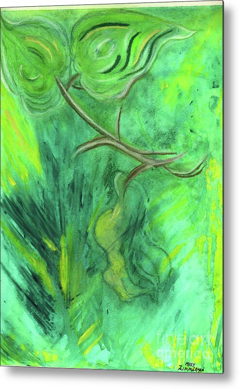 Watercolor Metal Print featuring the painting Rain Forest Revisited by Mary Zimmerman