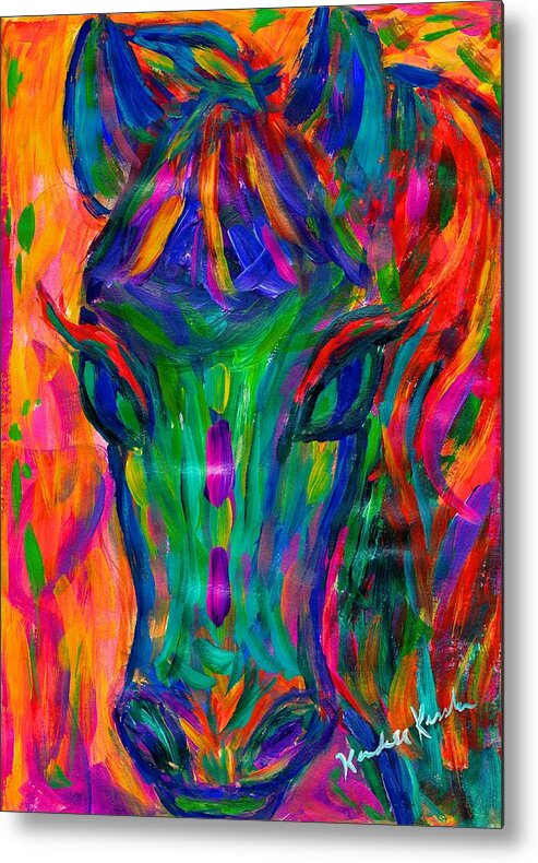 Horse Metal Print featuring the painting Red Mane by Kendall Kessler