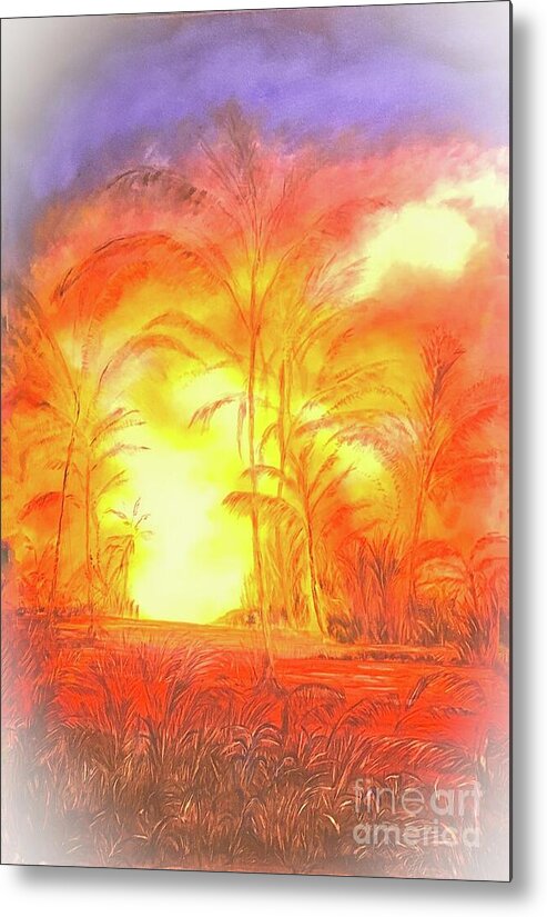 Leilani Metal Print featuring the painting AI LA'AU Forest Eater by Michael Silbaugh