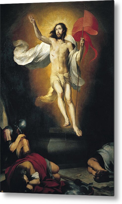 Bartolome Esteban Murillo Metal Print featuring the painting Resurrection of the Lord by Bartolome Esteban Murillo